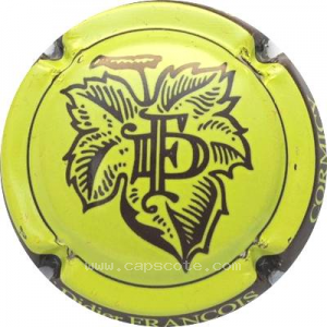 Capsule Fond jaune-vert, contour marron