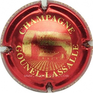 Capsule Bordeaux métallisé et or, lettres épaisses