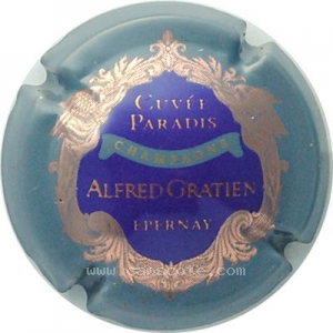 Capsule Cuvée Paradis, bleu et or, contour gris