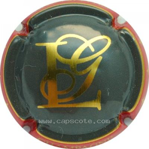 Capsule Gris et or, contour rouge, grosses initiales