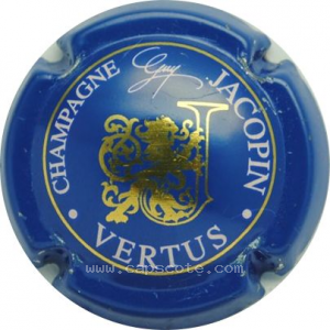 Capsule Bleu foncé, or et blanc, lettres fines