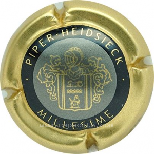 Capsule Millésime, contour or, centre gris