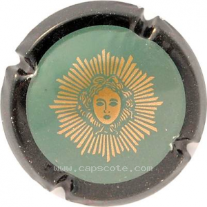 Capsule Vert turquoise et or, contour noir