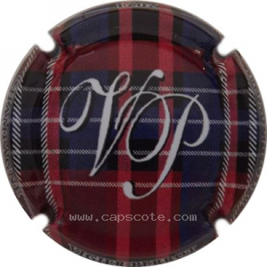 Capsule Bordeaux et bleu, initiales blanches