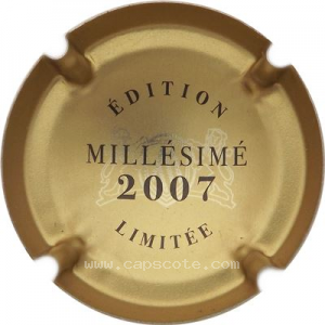 Capsule Or et noir, N°7, Millésime 2007 au verso, édition limitée 2