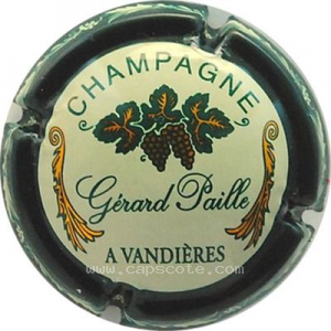 Capsule Fond crème, feuille or, Contour vert foncé et liseret crème