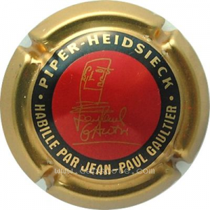Capsule Rouge et noir, contour or, 32mm