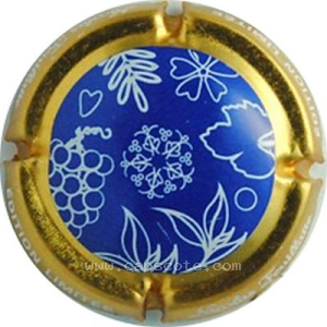 Capsule Bleu et blanc, contour or Grappe