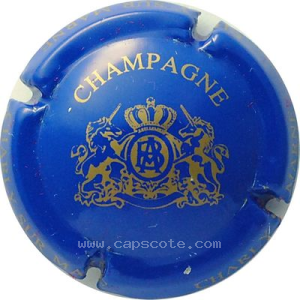 Capsule Bleu et or, initiales bleues