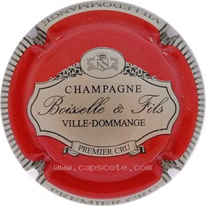 Capsule Rouge et gris, strié noir, premier cru