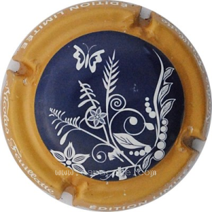 Capsule Bleu et blanc, contour ocre Papillon