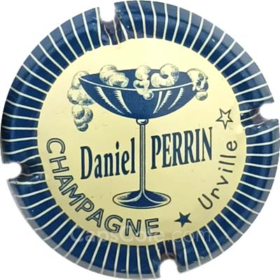 Capsule Crème, contour bleu, striée