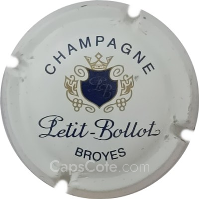 Capsule Blanc, écriture bleu foncé