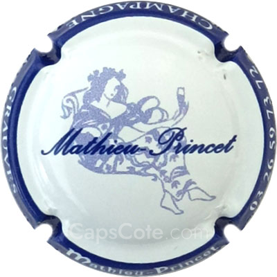 Capsule Blanc, contour bleu foncé