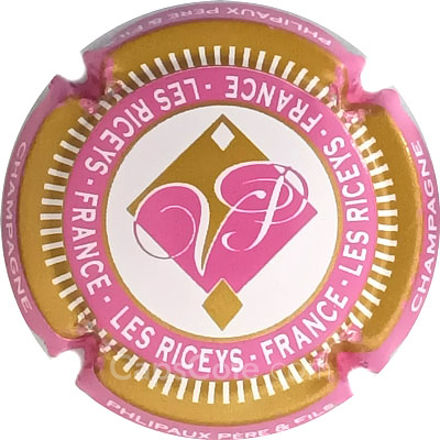 Capsule Rose et or, strié blanc, Ctr rose