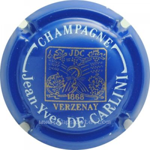 Capsule Bleu, écusson or, écriture blanche