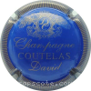 Capsule Coutelas David Bleu et or mat, striée