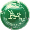 Capsule Couvreur Fondeur Vert et crème, striée