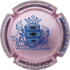 Capsule De Chassey Guy Fond rosé-violacé, insc. bleue