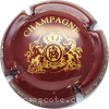 Capsule Baron Albert Bordeaux et or, initiales bordeaux