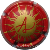 Capsule Ambroise Laurent Rouge et or, lettres épaisses sur contour, initiale Fine