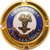 Capsule Telmont J. de Bleu et or foncé, lettres fines