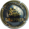 Capsule Drappier  Grand écusson, noir et or strié