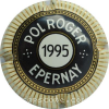 Capsule Pol Roger & C° 1995, Blanc et noir, strié or. Points éloignés