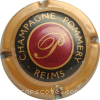 Capsule Pommery Contour cuivre, cercle bordeaux