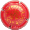 Capsule Taittinger Rouge et or-orangé, lettres fines
