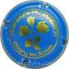 Capsule Janisson Ph. Fond bleu et or, roses or
