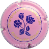 Capsule Janisson Ph. Fond rose et or, roses bleues