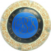 Capsule Olivier P.et F. Bleu, lettre or, contour crème