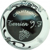 Capsule Terrien J.F. Noir et argent, contour blanc