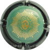 Capsule Laurent Perrier Vert turquoise et or, contour noir, 32 mm