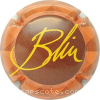 Capsule Blin Fond marron foncé, jaune, contour caramel