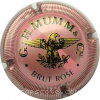 Capsule Mumm Brut rosé, fond rosé, barre rose, contour strié