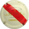 Capsule Mumm Cordon rouge en or, fond crème pâle, barre rouge