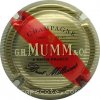 Capsule Mumm Brut millésimé, or, rayé, barre rouge