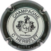 Capsule Herbelet C. Contour vert foncé, fond blanc cassé