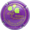 Capsule Janisson Ph. Fond violet et or, roses vertes