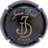 Capsule Diot Jean  Noir et or, initiales en relief