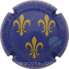 Capsule Piot Thomas Fleur de Lys, Jaune su fond bleu, balle et raquette de tennis
