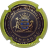Capsule De Chassey Guy Fond noir, or et bleu, contour vert-pomme