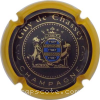 Capsule De Chassey Guy Fond noir, or et bleu, contour jaune