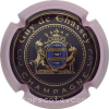 Capsule De Chassey Guy Fond noir, or et bleu, contour rose