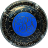 Capsule Olivier P.et F. Bleu, lettre or, contour noir