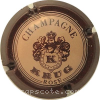 Capsule Krug Rosé, crème, contour marron, champagne en haut