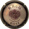Capsule Krug Rosé, crème, contour marron, champagne en bas