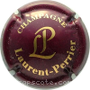 Capsule Laurent Perrier Violet foncé et or, lettre épaisse